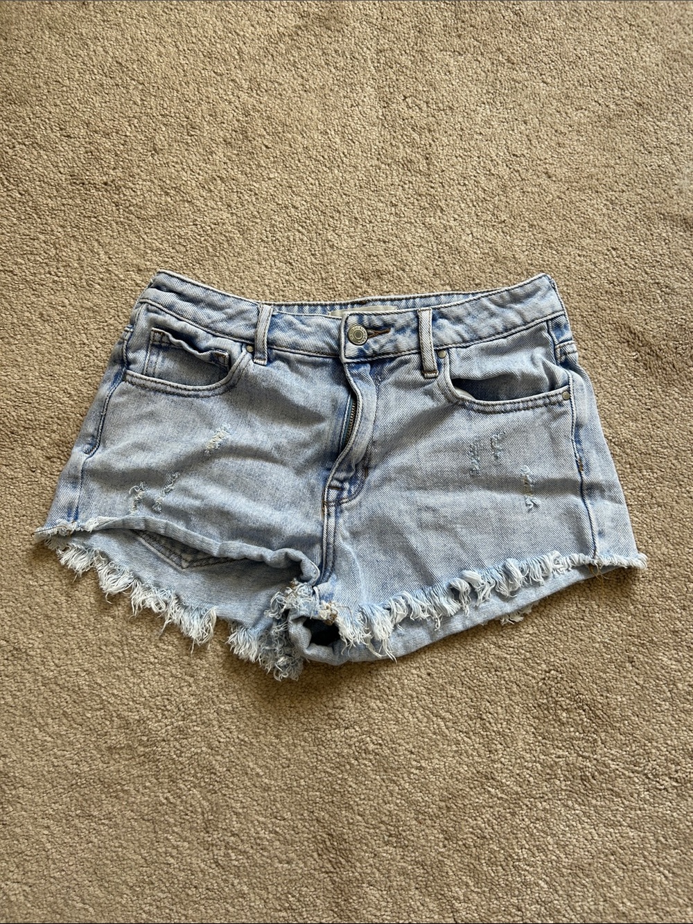PacSun Light Wash Distressed Denim Shorts